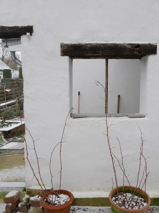 Detail Mauer im Garten