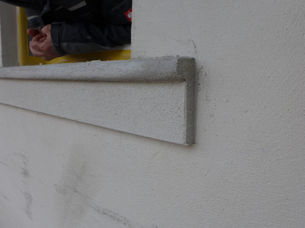 Entstehung der Putzfensterbänke - Schritt 1